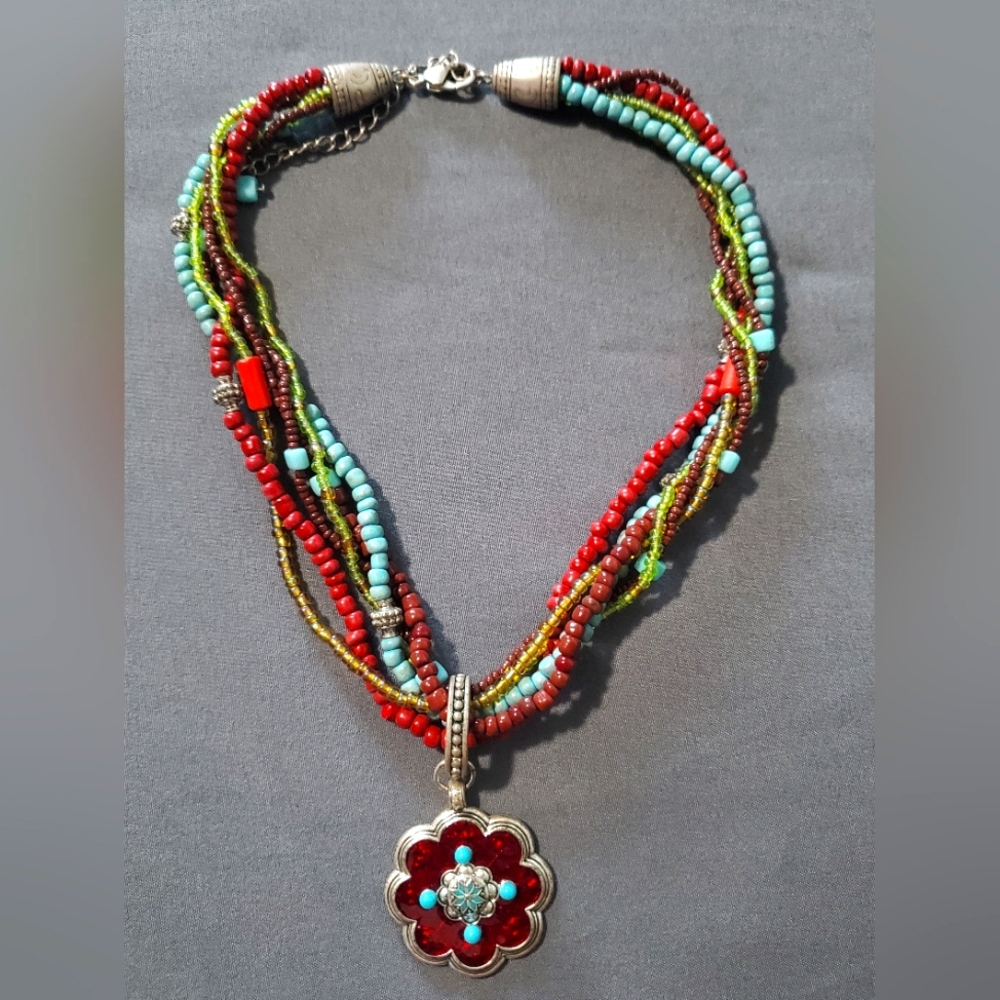 Bohemian Design Statement Necklace By Designer Nina Ricci Item 483